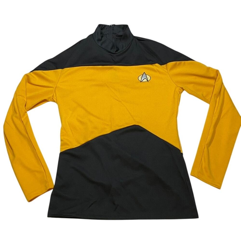 Vintage Star Trek TNG Costume Shirt Rubies Data Gold Operations Men Medium 19932